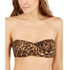 Women's Ocelot Underwire Animal Print Swim Top Separates, Brown, 20 Women's Ocelot Underwire Animal Print Swim Top Separates, Brown, 20