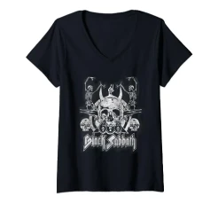 Womens  Official Vintage Dancing Skeletons V-Neck T-Shirt