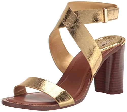 Women's Olinda Dress Sandal Heeled, Gold Crinkle, 3 UK