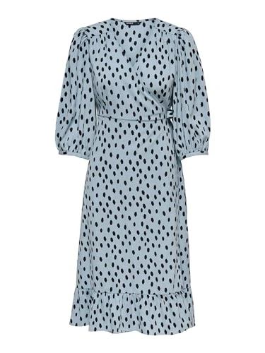 Womens Olivia Wrap Dress Blue Fog L