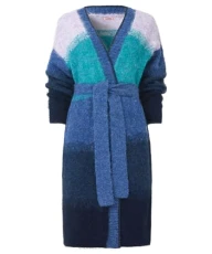 Women's Ombre Stripe Tie Waist Cardigan, Multicoloured, Large (16-18) Women's Ombre Stripe Tie Waist Cardigan, Multicoloured, Large (16-18)