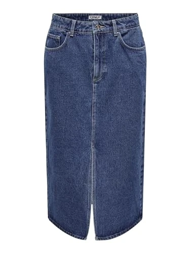 Women's Onlbianca Midi Skirt DNM Rea Noos, Medium Blue (Medium Blue Denim), L