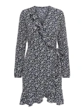 Women's Onlcarly L/s Wrap Short Dress WVN Casual, Night Sky, 14 UK (42 EU) Women's Onlcarly L/s Wrap Short Dress WVN Casual, Night Sky, 14 UK (42 EU)