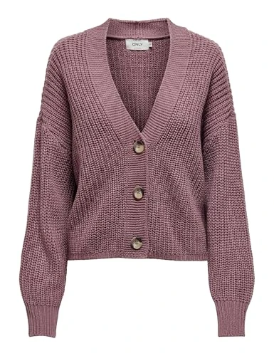 Women's Onlcarolspring L/S Cardigan KNT Sweater, Nostalgia Rose, XL
