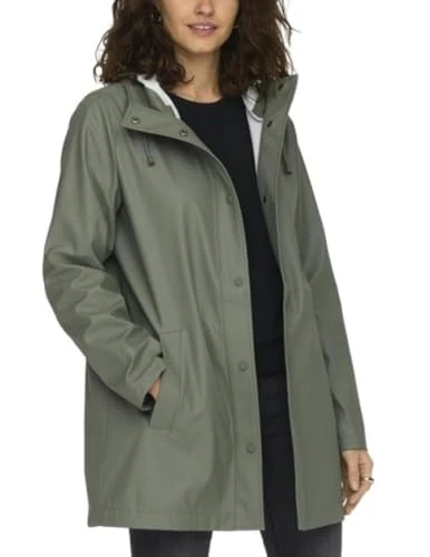 Women's Onlnewelle Cc OTW Raincoat, Kalamata, M