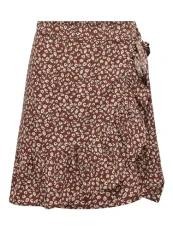 Women's Onlolivia Wrap Skirt WVN Noos, Henna AOP: Two Tone Flower, M