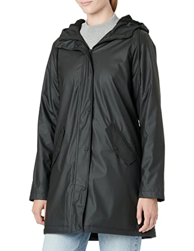 Women's Onlsally Raincoat Tall Otw Fn rain jacket, black, S