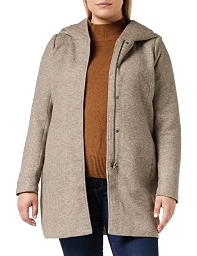 Women's ONLSEDONA Light Coat OTW NOOS Jacket, WalnutDetail:Melange w. Pumice Stone, XXL