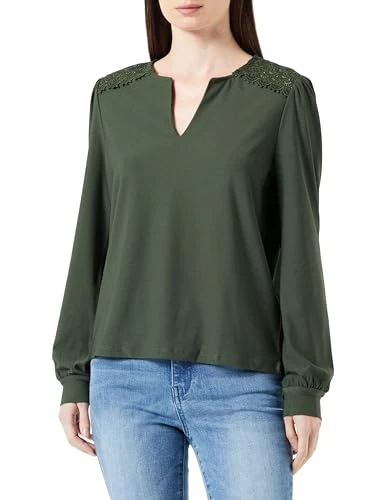 Women's Onlsilja L/S Lace Top JRS Blouse, Green (Duffel Bag), L