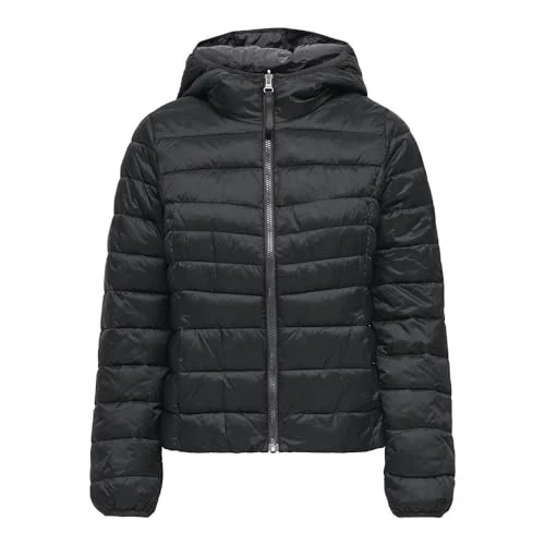 Women's Onltahoe Otw Noos Reversible Hood Jacket Quilted, Black/Detail:rev. phantom, XS