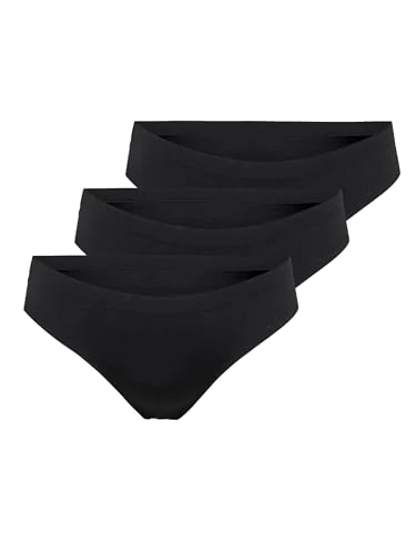 Women's Onltracy Bonded Brief Noos 3-pk Bikini Bottoms, Black/pack: black-black-black, XL