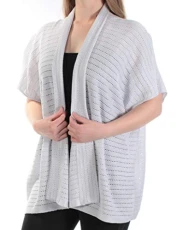 Womens Open Front Angel Sleeves Cardigan Sweater Silver S/M Womens Open Front Angel Sleeves Cardigan Sweater Silver S/M