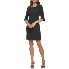 Women's Open Sleeve Ruched Sheath Dress, Black, 18 Women's Open Sleeve Ruched Sheath Dress, Black, 18