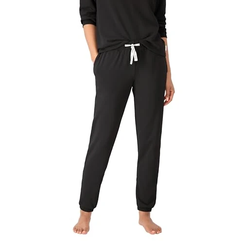 Women's Originals Comfywear French Terry Joggers, Lightweight Lounge Pants, 28" Pajama Bottom, Black, Large