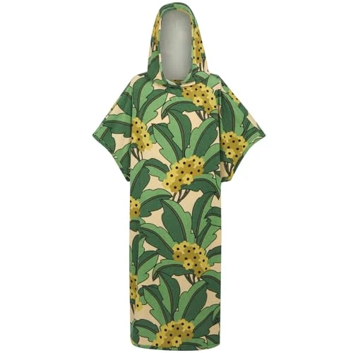Womens Orla Kiely Towelling II Beach Robe Towel Poncho - Green - S/M