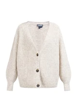 Women's Oversized Cardigan Sweater, Light Beige Melange, XL/XXL Women's Oversized Cardigan Sweater, Light Beige Melange, XL/XXL