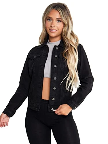 Womens Oversized Denim Jacket Black