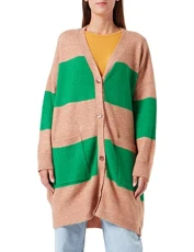 Women's Oversized Long Cardigan Sweater, Multicolor, M Women's Oversized Long Cardigan Sweater, Multicolor, M