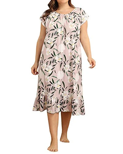 Womens Oversized Nightdress Short Sleeve Soft Comfy Sleepwear Pyjamas Nightie Lingerie Nightshirt for Ladies Pregnant Present