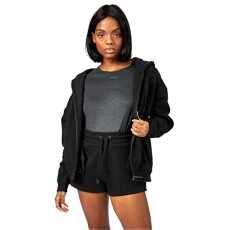 Womens Oversized Zip Hoodie Black 16 (XL)