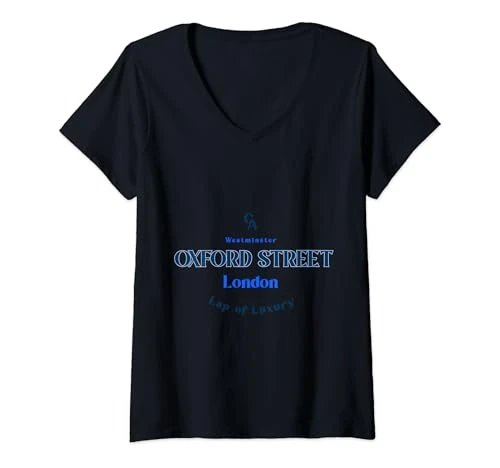 Womens Oxford Street, London "Lap of Luxury" V-Neck T-Shirt