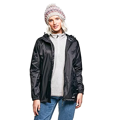 Women's Packable Waterproof Jacket with 2 Zipped Hand Pockets and Adjustable Hood, Pac A Mac, Rain C