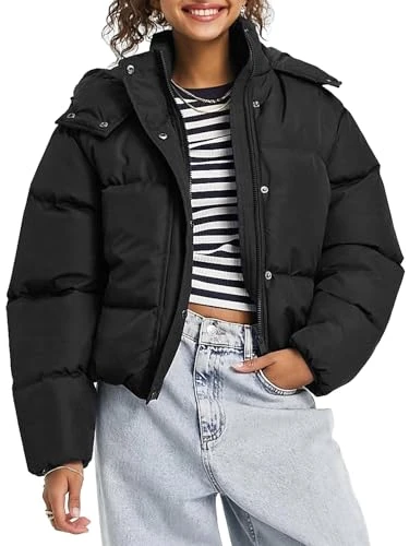 Womens Padded Puffer Jacket Black