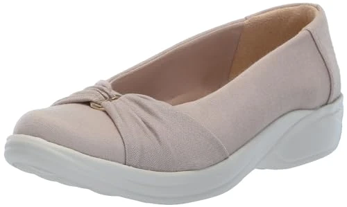 Women's Paige Machine Washable Slip on Loafer, Beige Fabric, 5 UK