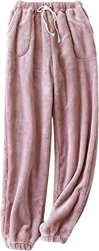 Women's Pajama Pants Winter Warm Coral Fleece Loose Lounge Sleepwear Velvet Pants