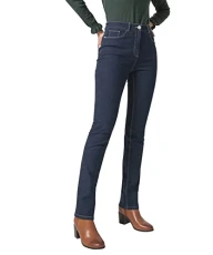 Women's Pantalon Taille Haute Jambe Droite Trouser, Indigo, 36W/31L Women's Pantalon Taille Haute Jambe Droite Trouser, Indigo, 36W/31L