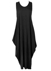 Womens Parachute Dress Ladies Lagenlook Long Tulip Baggy Romper Plus Size 8-18 Black Womens Parachute Dress Ladies Lagenlook Long Tulip Baggy Romper Plus Size 8-18 Black