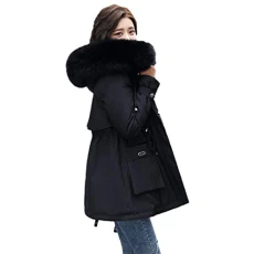Womens Parka Jacket with Synthetic Fur Hoodie Waist Drawstring Windproof Coat Thermal Warmth Ideal for Cold Weather (Style 3,M) Womens Parka Jacket with Synthetic Fur Hoodie Waist Drawstring Windproof Coat Thermal Warmth Ideal for Cold Weather (Style 3,M)