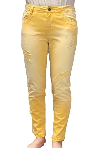 Women's Pastel Yellow Cyrene Jeans Trousers 46 UK 18