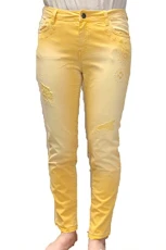 Women's Pastel Yellow Cyrene Jeans Trousers 46 UK 18