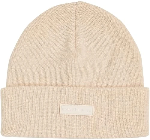 Women's Patch Knitted Beanie Hat, Pink (Whisper Pink), One Size