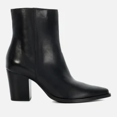 Womens Paxten Leather Low Boots - Black