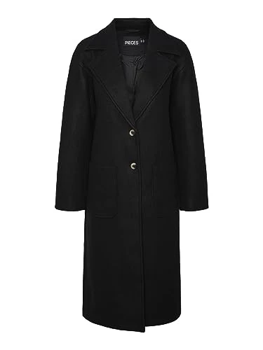 Women's Pcjili Long Coat, Black, XL