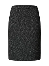Women's Pencil Skirt Above Knee Length Slim Fit High Elastic Waist, Black/Chalk Mini Check, XS