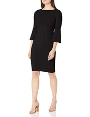 Women's Peplum Sheath Dress, Black 3, 8