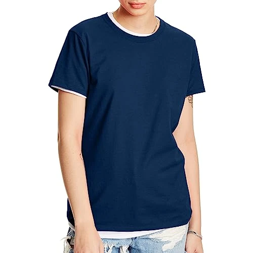 Women's Perfect Crew Neck Lightweight Cotton Short Sleeve T-Shirt, Navy, M