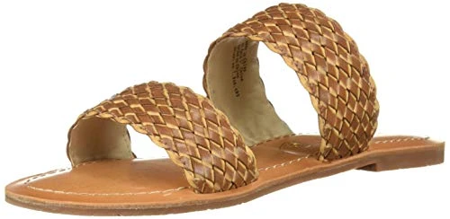 Women's Perfectly Crafted Woven Flat Sandal, Brown, 5 UK