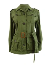 Women's Petite Belted Twill Field Jacket (6P, Dark Olive), Dark Olive, 10 Petite Women's Petite Belted Twill Field Jacket (6P, Dark Olive), Dark Olive, 10 Petite