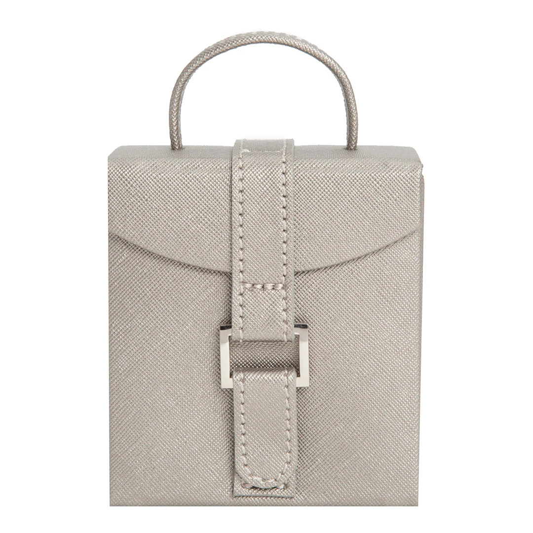 Womens Pewter Saffiano Heritage Fold-Out Jewelery Box - Grey