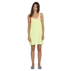 Women's Pigment Dyed Loose Fit Tank Dress, Neon Yellow, Large Women's Pigment Dyed Loose Fit Tank Dress, Neon Yellow, Large