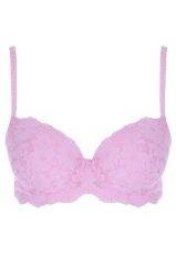 Womens Pink Lily Lace Balcony Bra