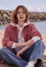 Womens Pink Plain Corduroy Shirt