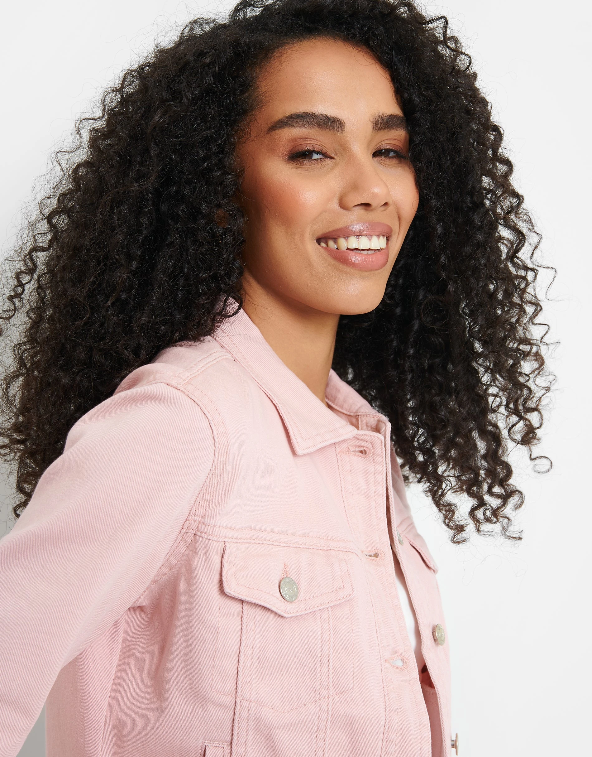 Women's Pink Wash Denim Jacket