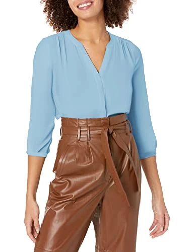 Women's Pintuck Blouse, Tranquility, XX-Small