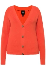 Women's Plain Cardigan with Large Buttons 832027 Sweater, red, 28 UK/30 UK Women's Plain Cardigan with Large Buttons 832027 Sweater, red, 28 UK/30 UK