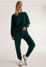 Womens Plain Green Cargo Joggers